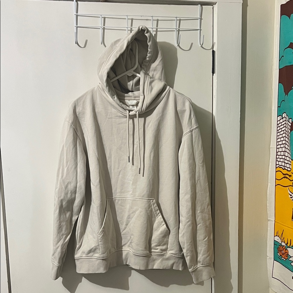 H&M Men's Cream Hoodie